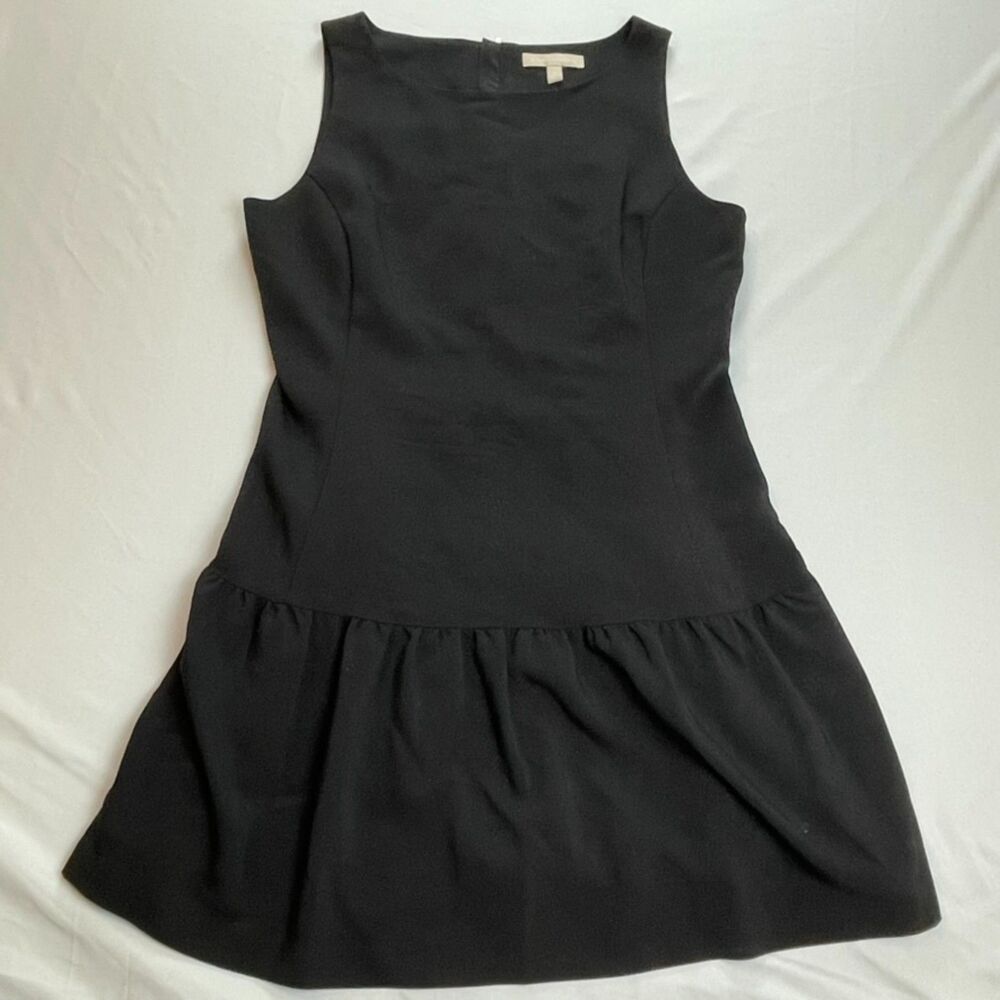 Banana Republic Black Sleeveless Drop Waist Flounce Hem Mini Dress - Size 10P